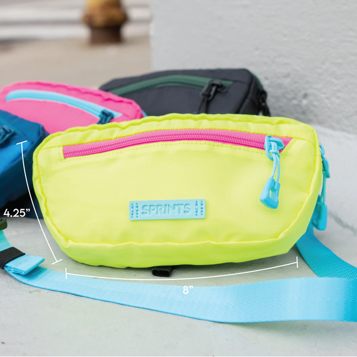 Alien Acid Glow Sling It Bag with dimensions