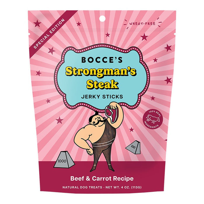 Bocce's Bakery Strongman's Steak Jerky Sticks Dog Treats