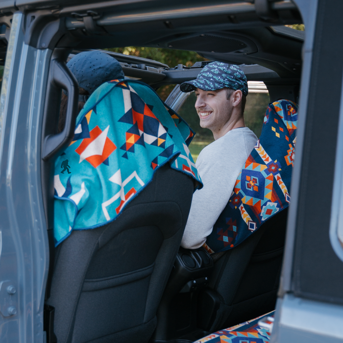 Bohemian Nomad Noises Car Seat Cover Towel w/ Snaps