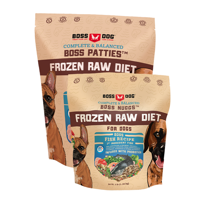 Boss Dog™ Raw Frozen Boss Patties™ Boss Nuggs™ Fish Recipe