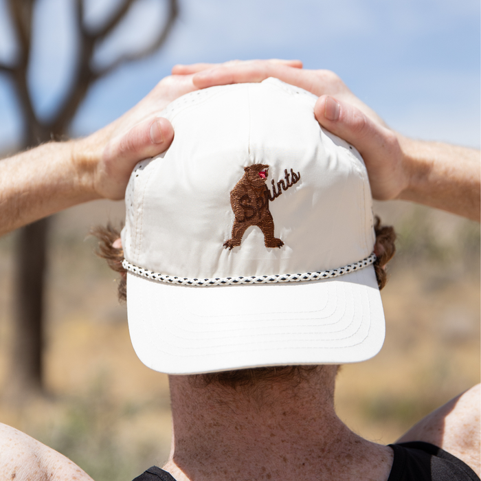 Broadback EZ Rope Snapback Hat with bear graphic - front view