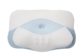 A contoured memory foam cervical pillow with a bamboo cover, displayed against a white background.
