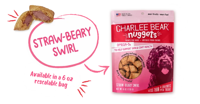 Charlee Bear Nuggets Straw-Beary Swirl Dog Treats