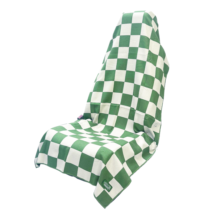 Chess Not Checkers Car Seat Cover Towel with Snaps - flat lay