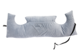 The Chest Pillow is a light gray, U-shaped post-surgery pillow featuring a center rectangular pocket and two black adjustable straps at each end, shown on a white background.