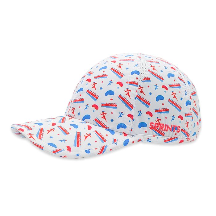 Chicago Four Star OG Hat, white with Chicago stars pattern - side view