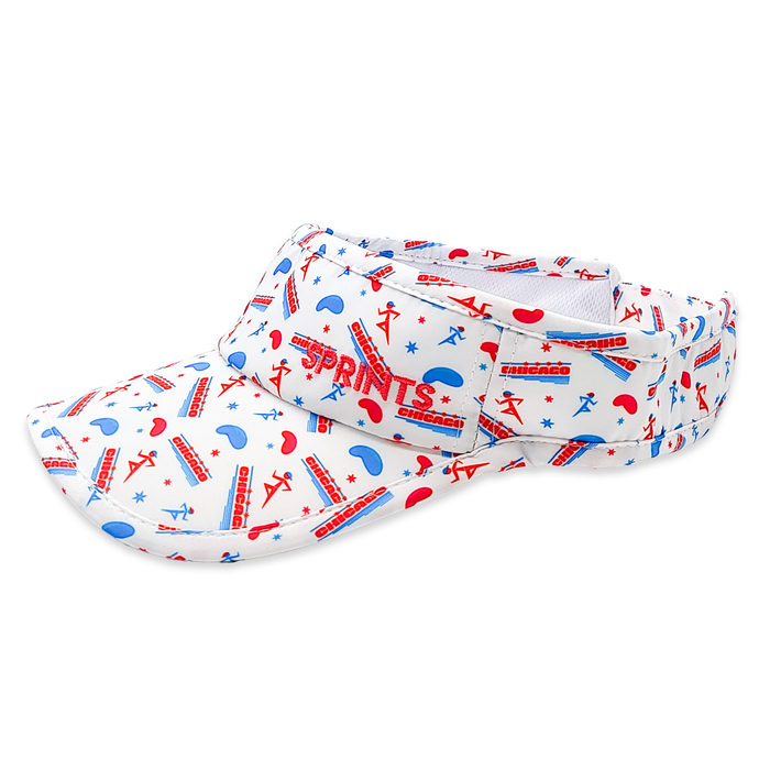 Chicago Four Star Visor, white with Chicago stars pattern - side view