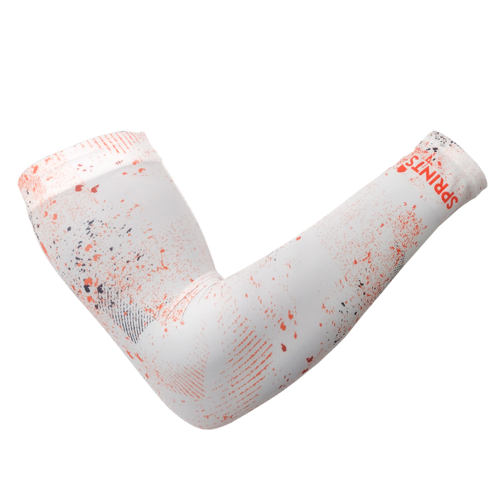 Compression Arm Sleeves in Setting Sun Evaporated Ventilation print