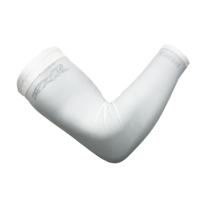Compression Arm Sleeves in Supercell Flash Reflective - flat lay