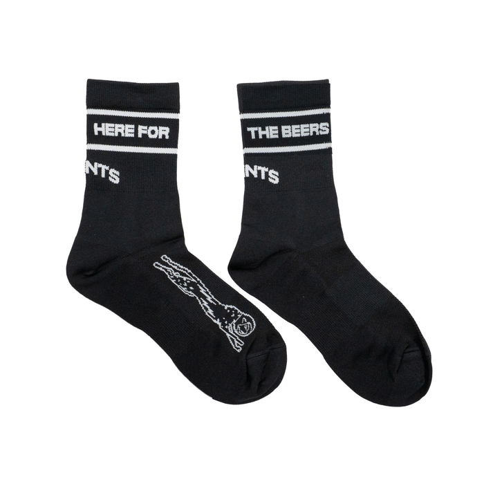 Core Zero Socks in Here for the Beers Run Club Black, close-up