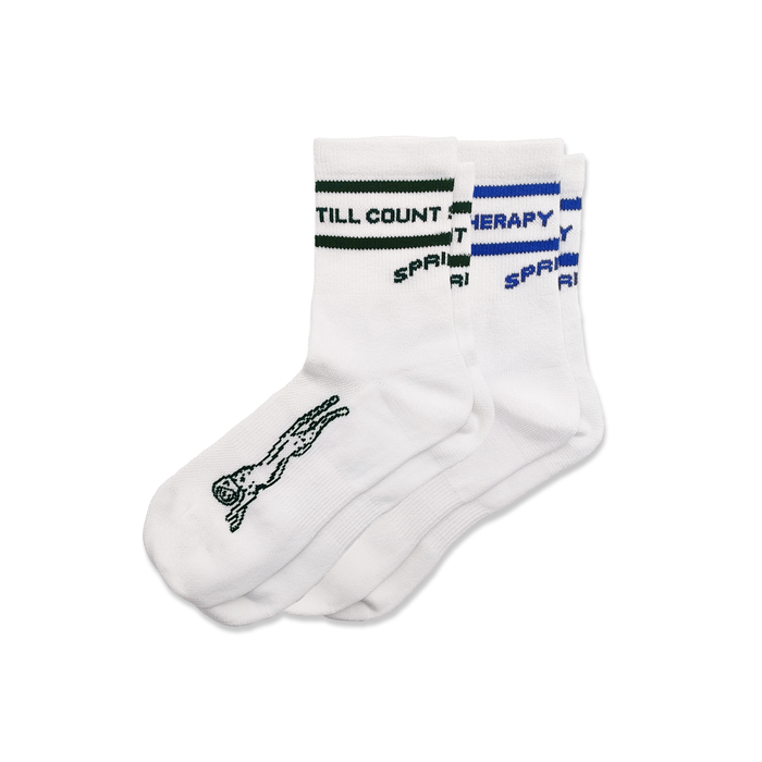 Core Zero Socks 2-Pack in Cheaper Than Therapy and Slow Days Still Count prints - product photo