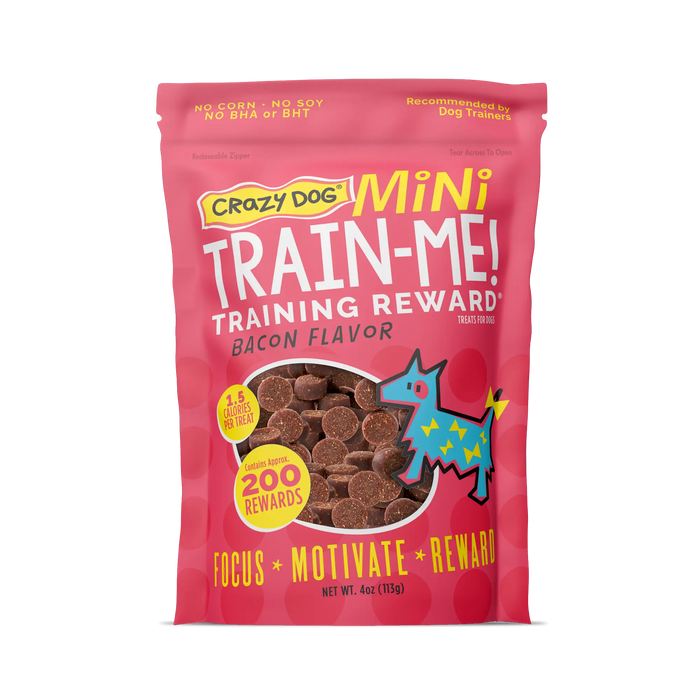 Crazy Dog Train-Me! Bacon Flavor Dog Treats 4 Oz