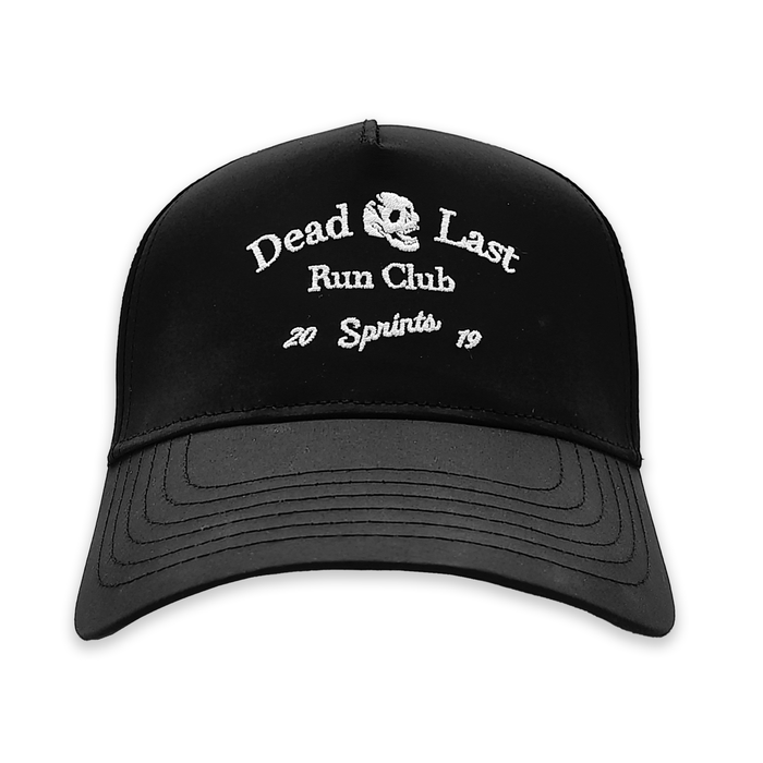 Dead Last Run Club Structured VP hat with skull graphic - front view