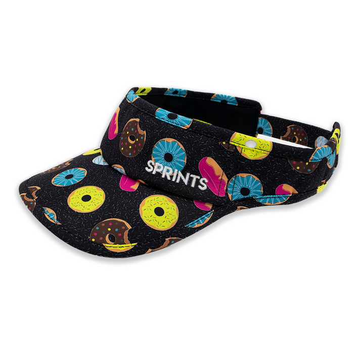 Donuts Visor with donut print, side view