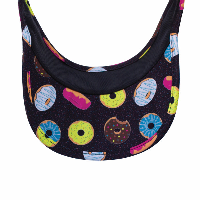 Close-up of the donut print pattern on the Donuts Visor