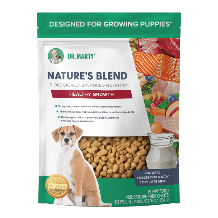 Dr. Marty Nature’s Blend Healthy Growth Premium Freeze-Dried Raw Puppy Food Designed For Growing Puppies