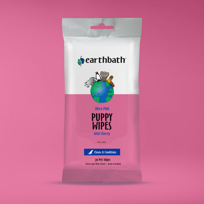 Earthbath Grooming Wipes Wild Cherry for Puppy