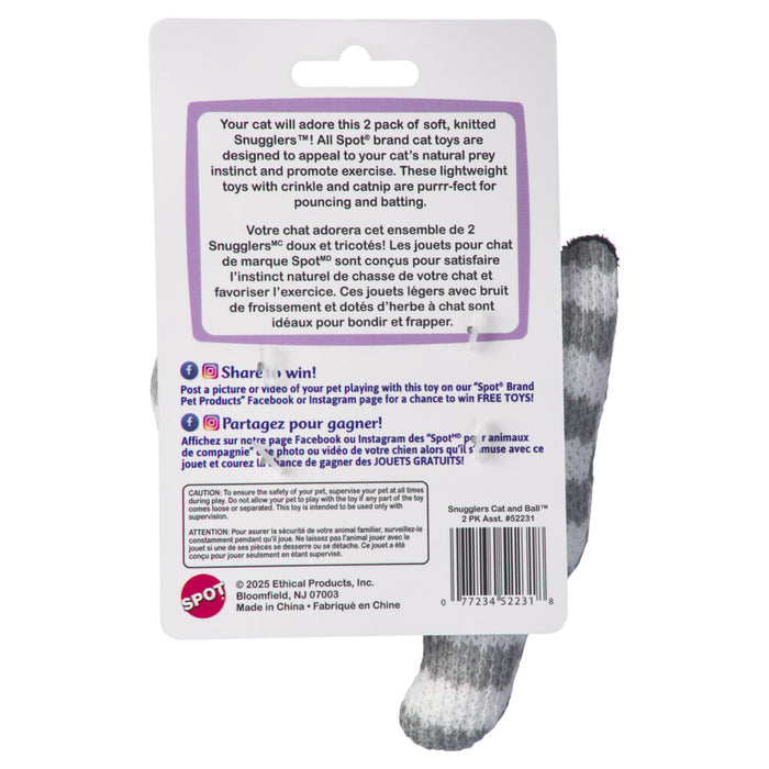 Ethical Pet SPOT Snugglers Cat & Ball 2 Pack Assorted