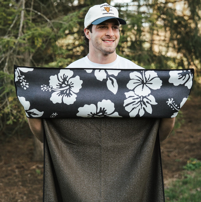 Flex on the Beach - Black Car Seat Cover Towel w/ Snaps