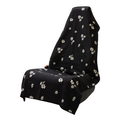 Florid Declamation Car Seat Cover Towel, black and white floral print