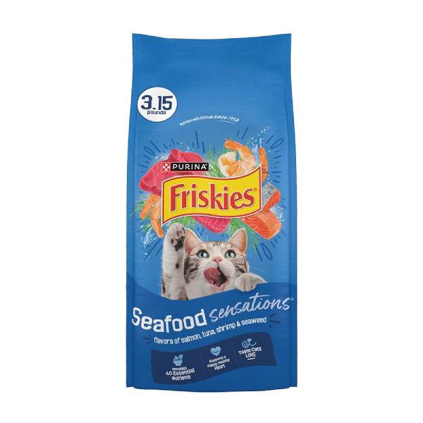 Friskies Seafood Sensations Dry Cat Food With Flavors of Salmon, Tuna & Shrimp