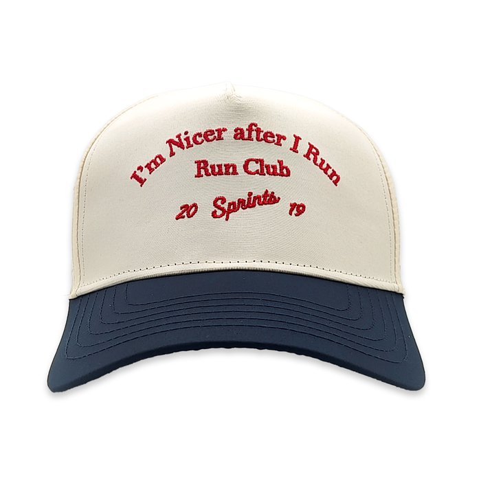 I'm Nicer After I Run Club VP Hat, front view