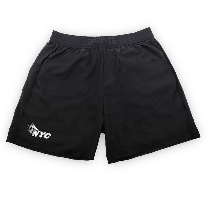Avigate 5 inch Fusion Short in NYC City of Dreams print - flat lay