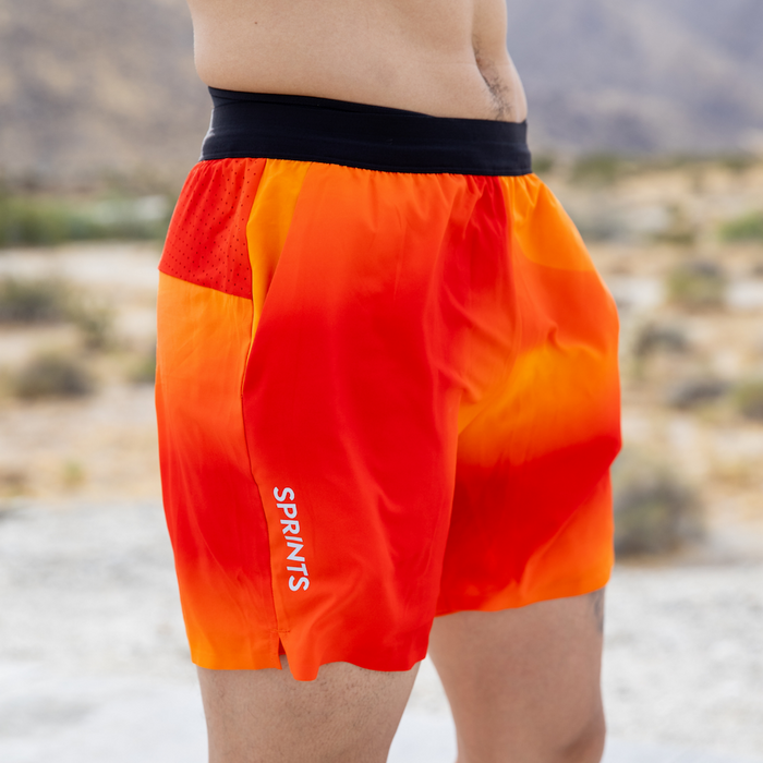 Mens Avigate 5" Fusion Short, Orange Crush - front view