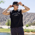 Man wearing the Core Zero Framework Tank in Cheaper Than Therapy print