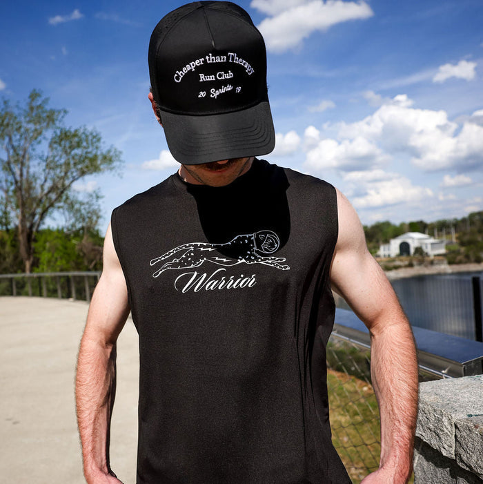Man wearing the Core Zero Framework Tank in White Label