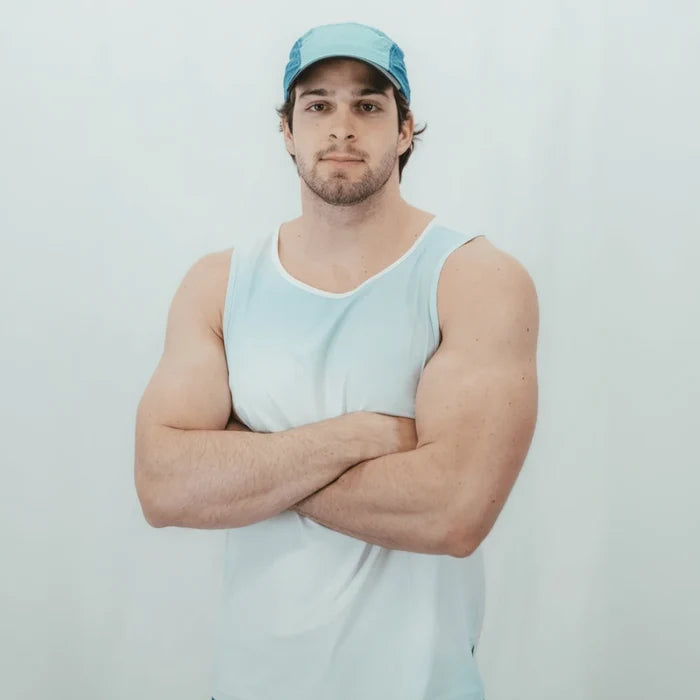 Mens Core Zero Running Tank - Coastal Fade