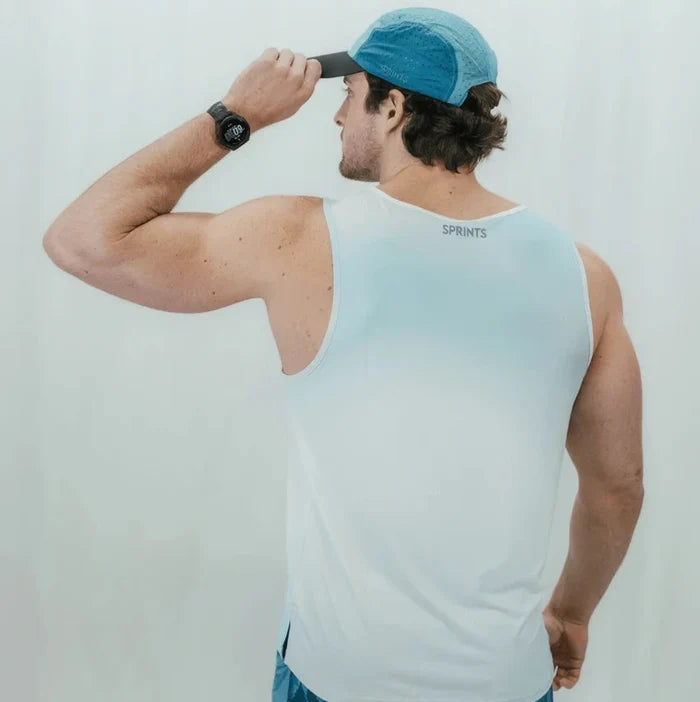 Mens Core Zero Running Tank - Coastal Fade