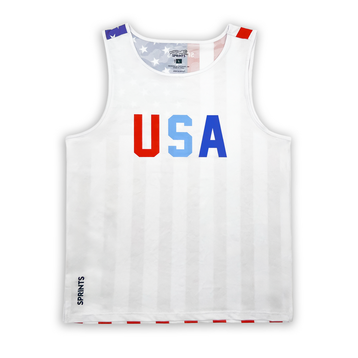 Mens Core Zero Running Tank - USA White