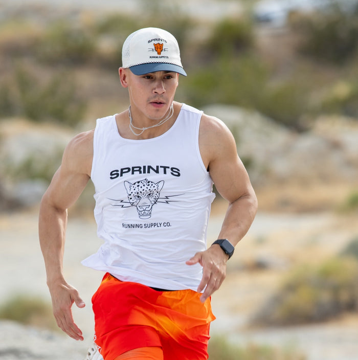 Mens Core Zero Running Tank - Vault Jag White