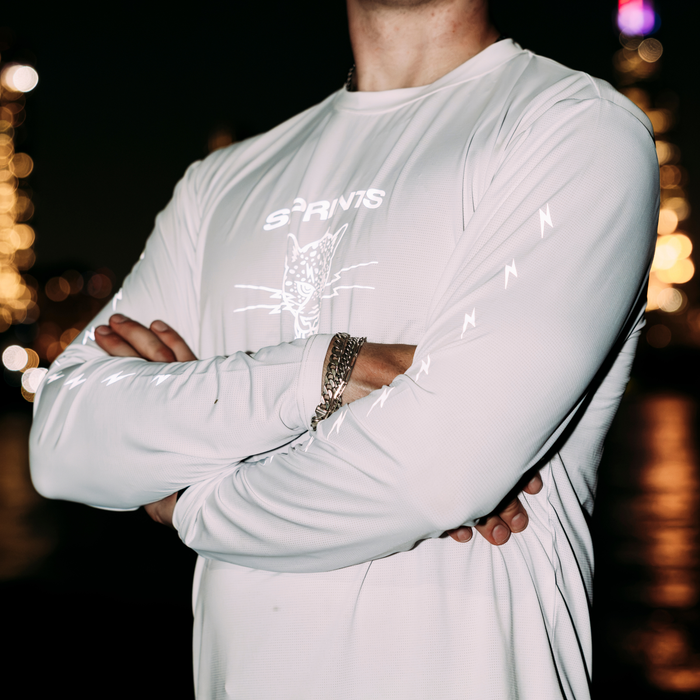 Mens Core Zero Tech Long Sleeve  - Vault Jag White Flash Reflective