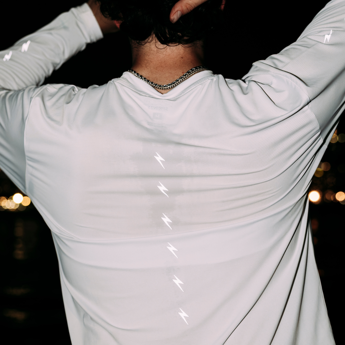 Mens Core Zero Tech Long Sleeve  - Vault Jag White Flash Reflective