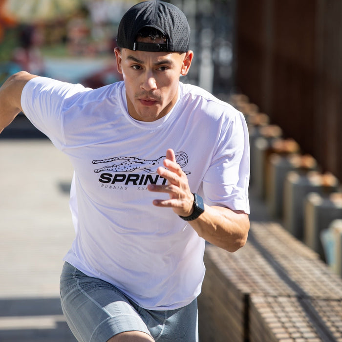 Mens Core Zero Tech Tee - Velocity Sprints White
