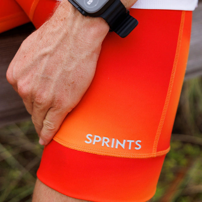 Mens Flexion 8" Half Tights - Orange Crush