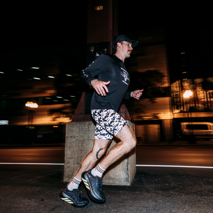 Mens Flexion 8" Half Tights - Shatter Pace Black Flash Reflective