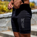 Man wearing the Flexion 8 inch Half Tights in Stealth Black