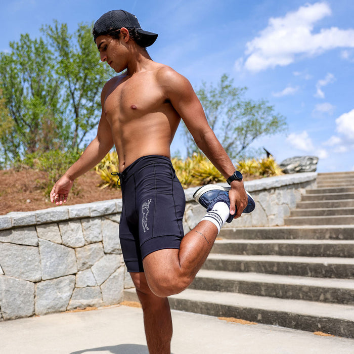 Mens Flexion 8" Half Tights - Stealth Black