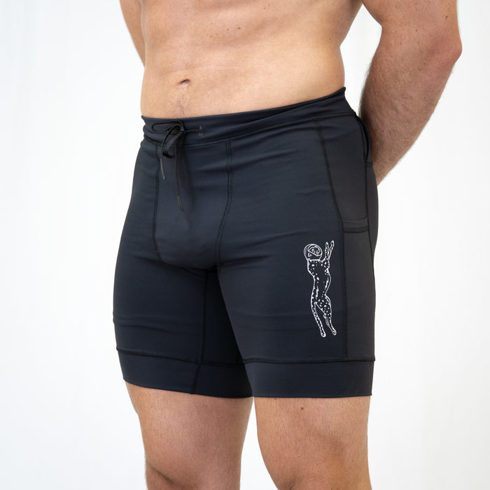 Mens Flexion 8" Half Tights - Stealth Black