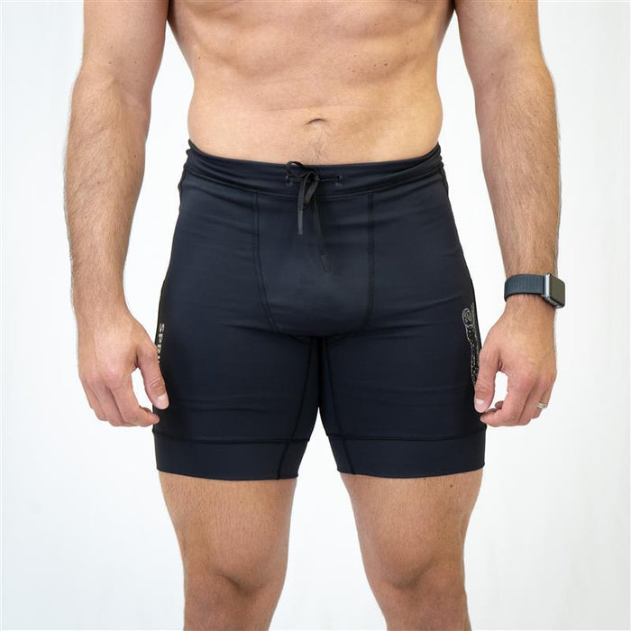 Mens Flexion 8" Half Tights - Stealth Black