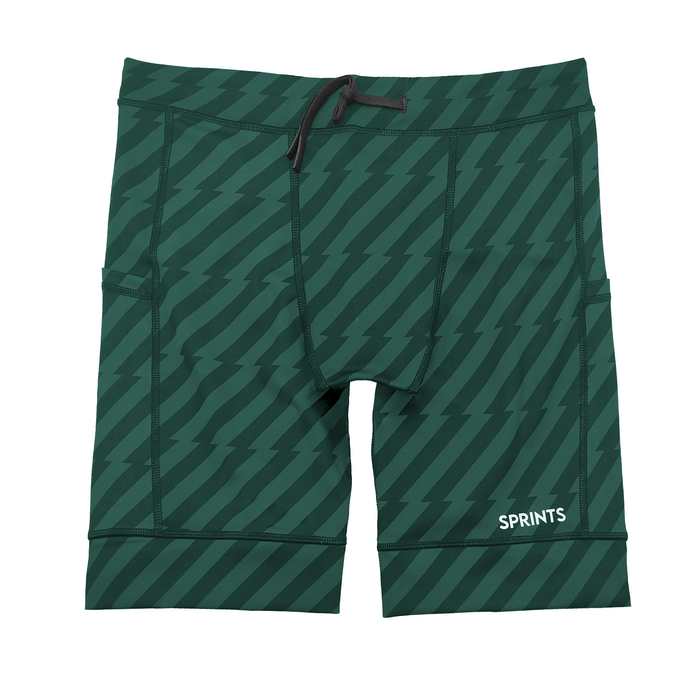 Mens Flexion 8" Half Tights - Velocity Blitz Green