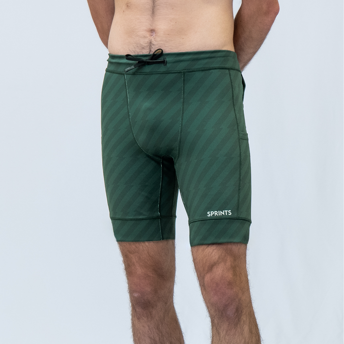 Mens Flexion 8" Half Tights - Velocity Blitz Green