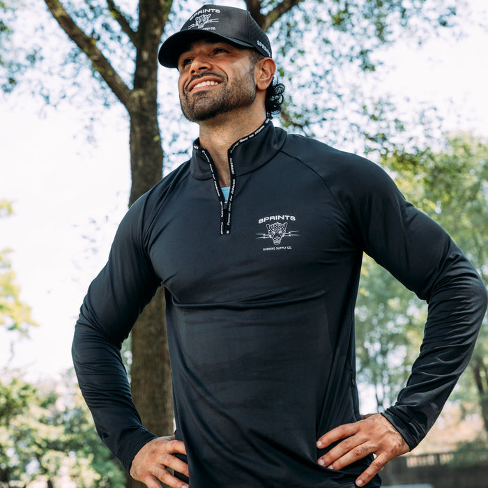 Mens Midland Quarter Zip - Stealth Black