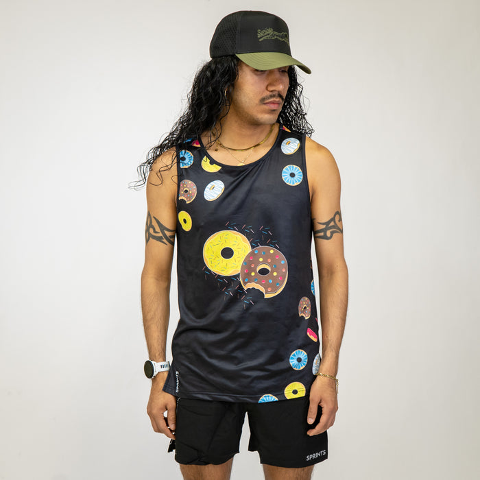 Man wearing the Donuts Running Tank