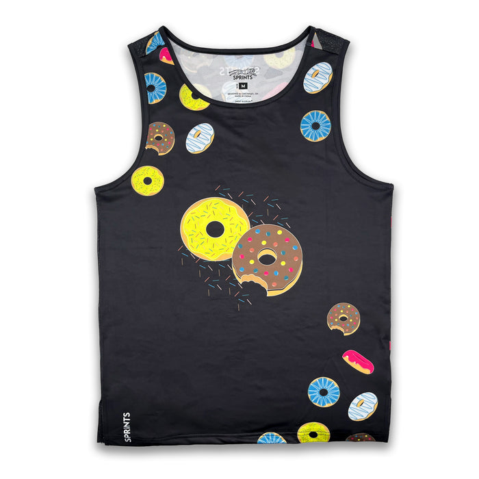 Mens Running Tank - Donuts - front view