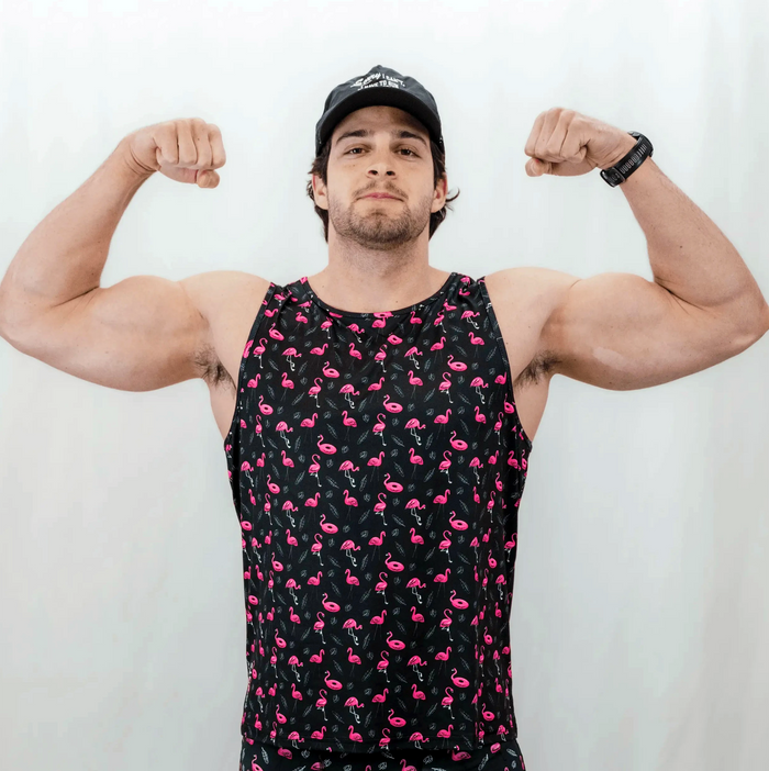 Mens Running Tank - Find the Fauxmingo Black