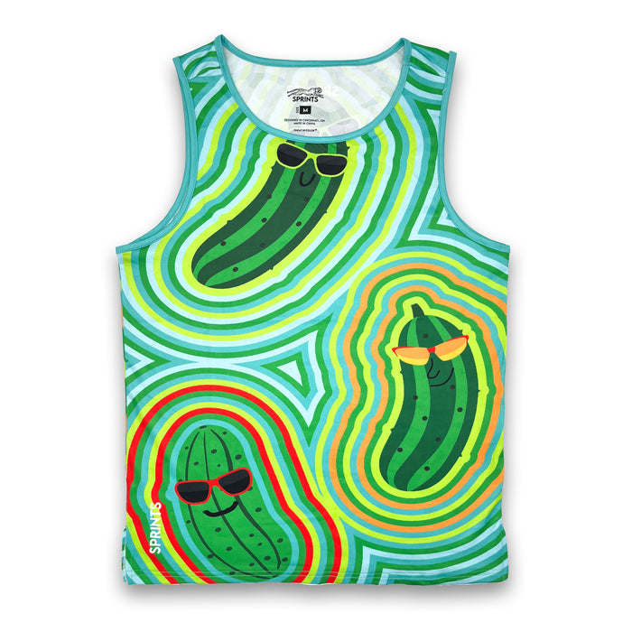 Mens Running Tank - Pickle Power - front view